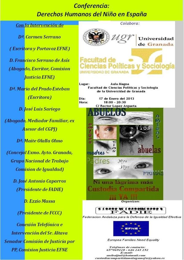 Conferencia : Derechos Humanos del Niño en España Image 1