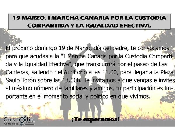 MARCHA CANARIA POR LA CUSTODIA COMPARTIDA Y LA IGUALDAD EFECTIVA. Image 1